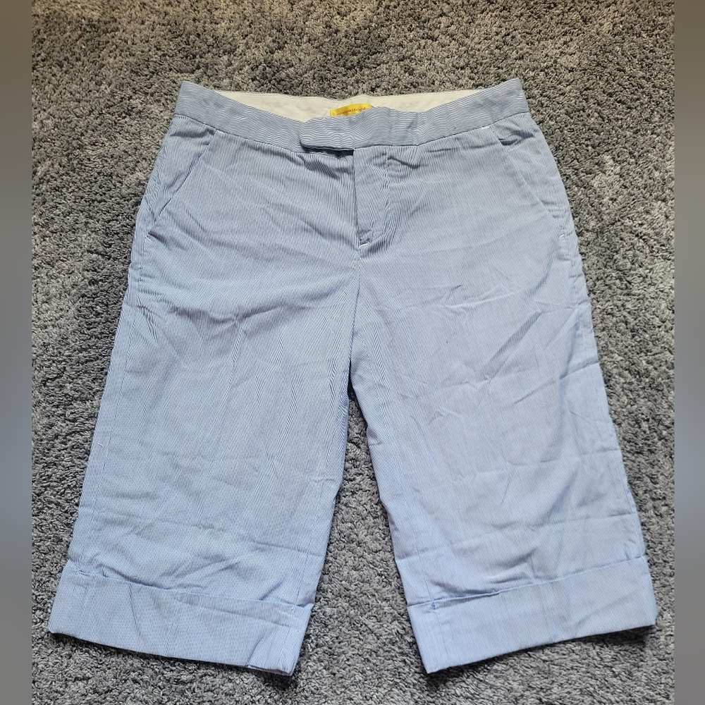 Catherine Malandrino Blue & White Stripe Bermuda Shorts Size 4 *NWOT*